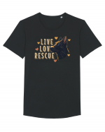 Live Love Rescue Dog -3 Tricou mânecă scurtă guler larg Bărbat Skater