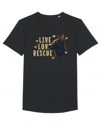 Live Love Rescue Dog -3 Black