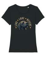 Live Love Rescue - dog 4 Tricou mânecă scurtă guler larg fitted Damă Expresser