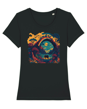 Magic jungle - blue elephant Black