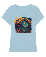Magic jungle - blue elephant Tricou mânecă scurtă guler larg fitted Damă Expresser