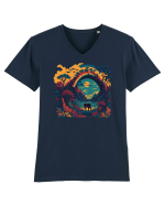 Magic jungle - blue elephant Tricou mânecă scurtă guler V Bărbat Presenter