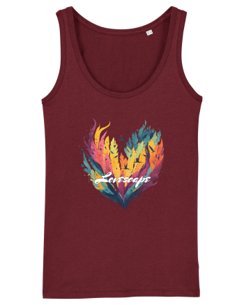 Lovescape - feather birds landscape Burgundy