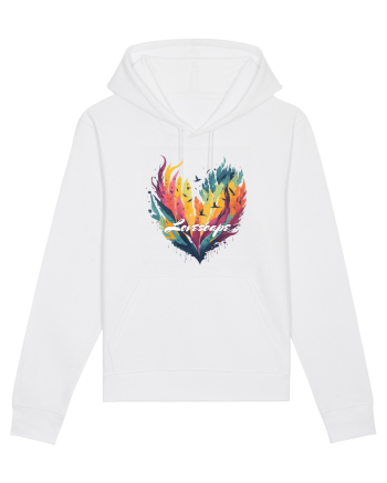 Lovescape - feather birds landscape White