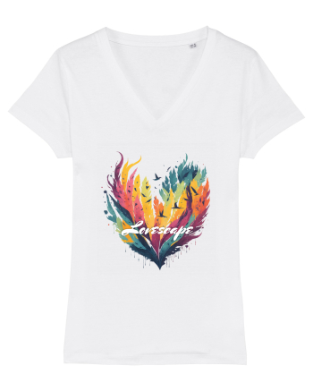 Lovescape - feather birds landscape White