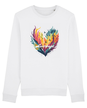 Lovescape - feather birds landscape White