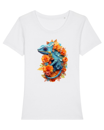 Cameleon printre flori White