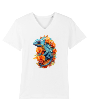 Cameleon printre flori White