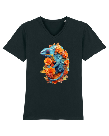 Cameleon printre flori Black