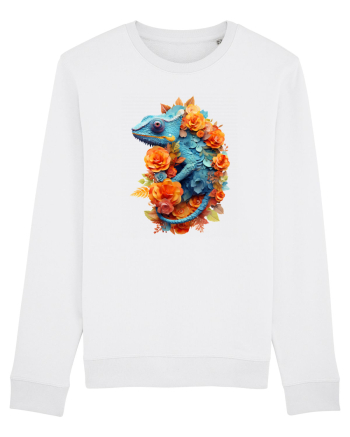 Cameleon printre flori White