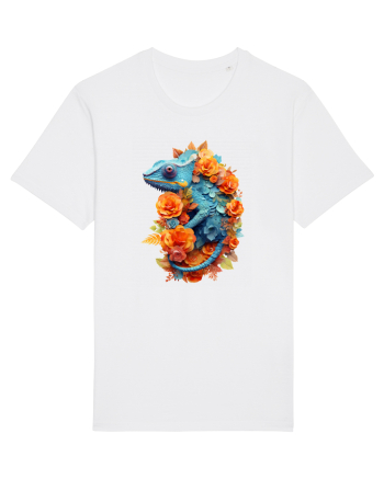 Cameleon printre flori White