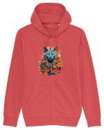 Pisica desenata din flori Hanorac cu fermoar Unisex Connector