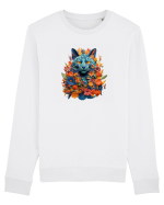 Pisica desenata din flori Bluză mânecă lungă Unisex Rise