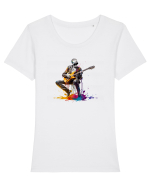 Schelet chitarist Tricou mânecă scurtă guler larg fitted Damă Expresser