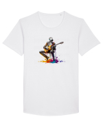 Schelet chitarist Tricou mânecă scurtă guler larg Bărbat Skater