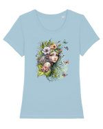 Fairy Girl Summer Tricou mânecă scurtă guler larg fitted Damă Expresser