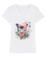 Fairy Butterfly Tricou mânecă scurtă guler V Damă Evoker