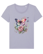 Fairy Butterfly Tricou mânecă scurtă guler larg fitted Damă Expresser