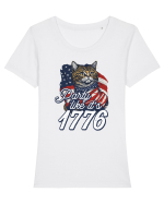 Party like it's 1776 Tricou mânecă scurtă guler larg fitted Damă Expresser