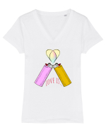 Love is... Tricou mânecă scurtă guler V Damă Evoker