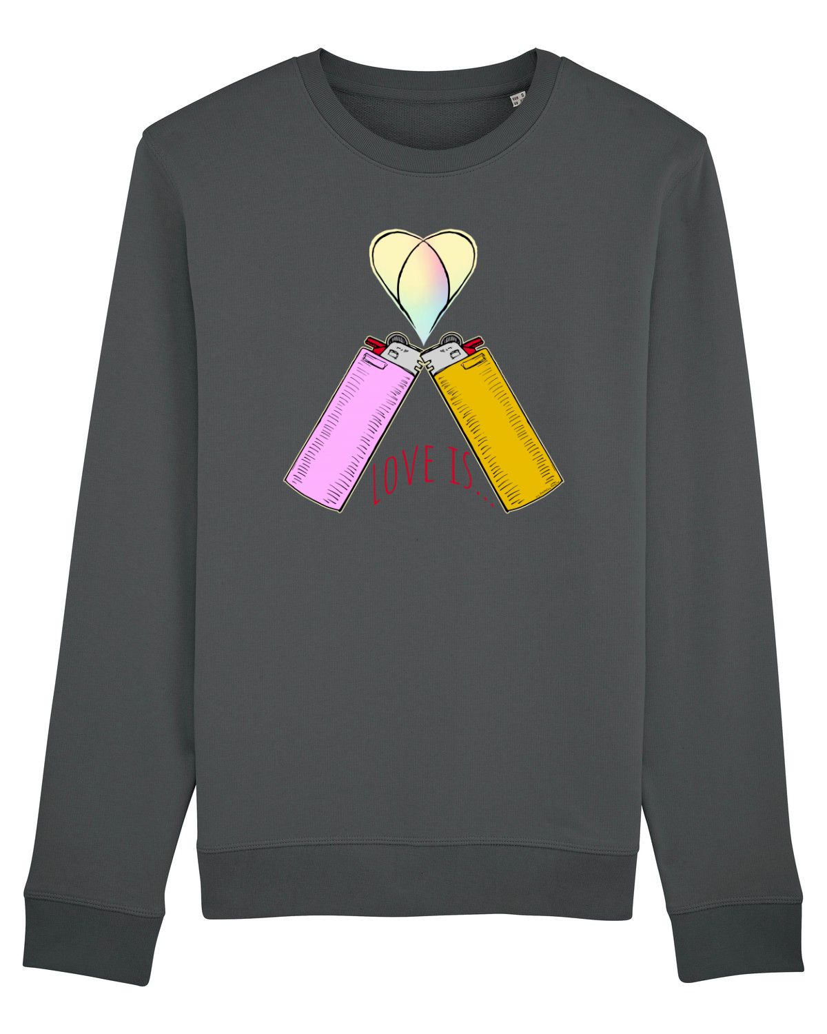 Bluză mânecă lungă Unisex Rise Anthracite