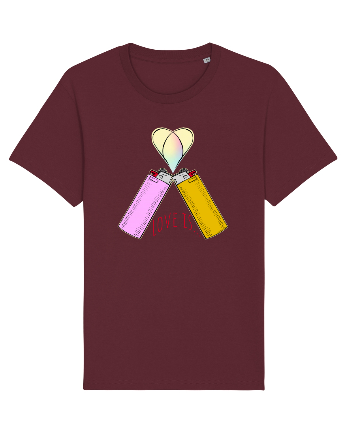 Tricou mânecă scurtă Unisex Rocker Burgundy