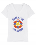 Beach Fun Has Begun Tricou mânecă scurtă guler V Damă Evoker