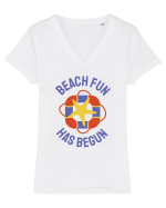 Beach Fun Has Begun Tricou mânecă scurtă guler V Damă Evoker
