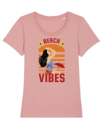 Beach Vibes Tricou mânecă scurtă guler larg fitted Damă Expresser