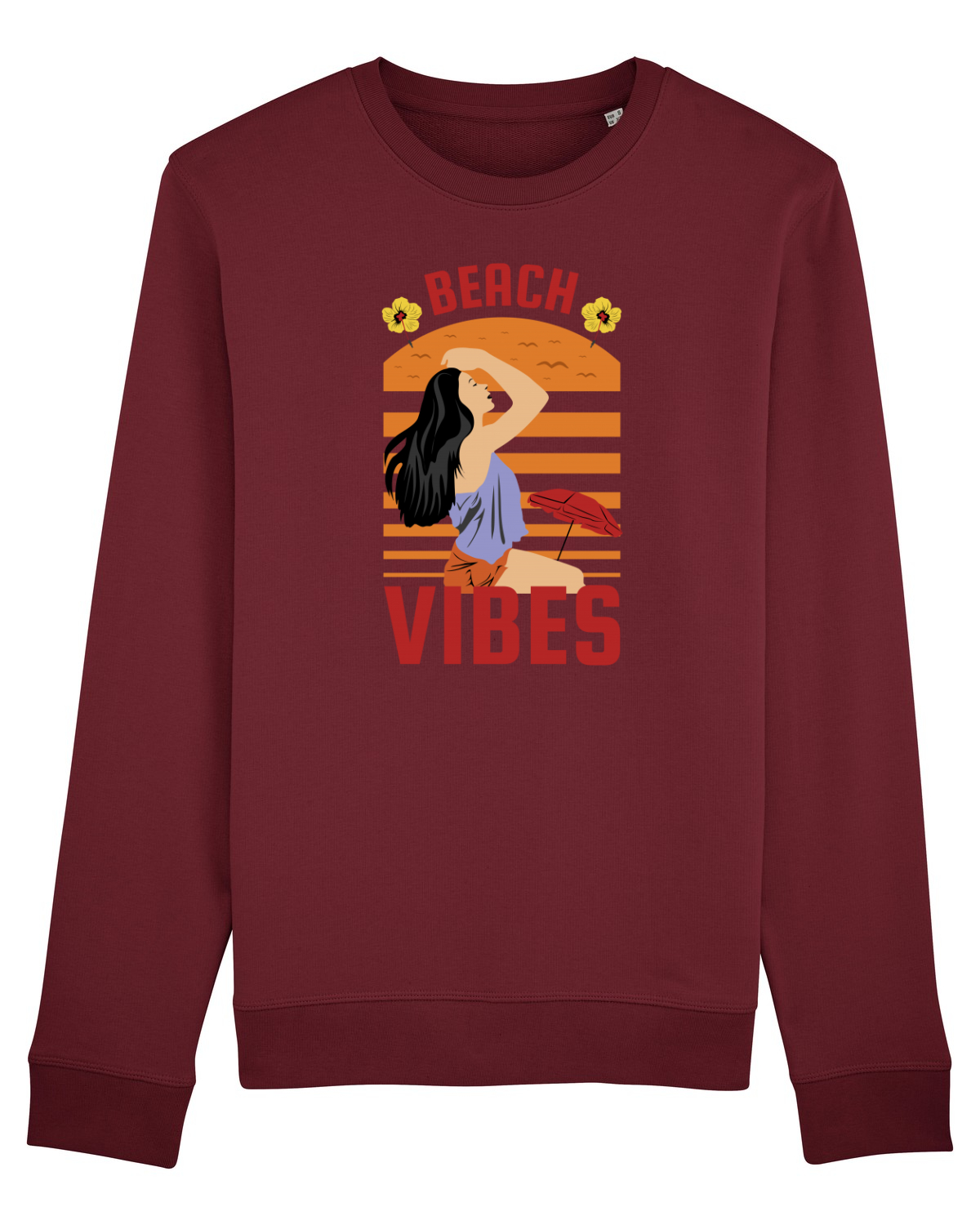 Bluză mânecă lungă Unisex Rise Burgundy