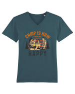 Camp is How You Stay Happy Tricou mânecă scurtă guler V Bărbat Presenter