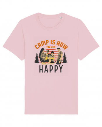 Camp is How You Stay Happy Cotton Pink