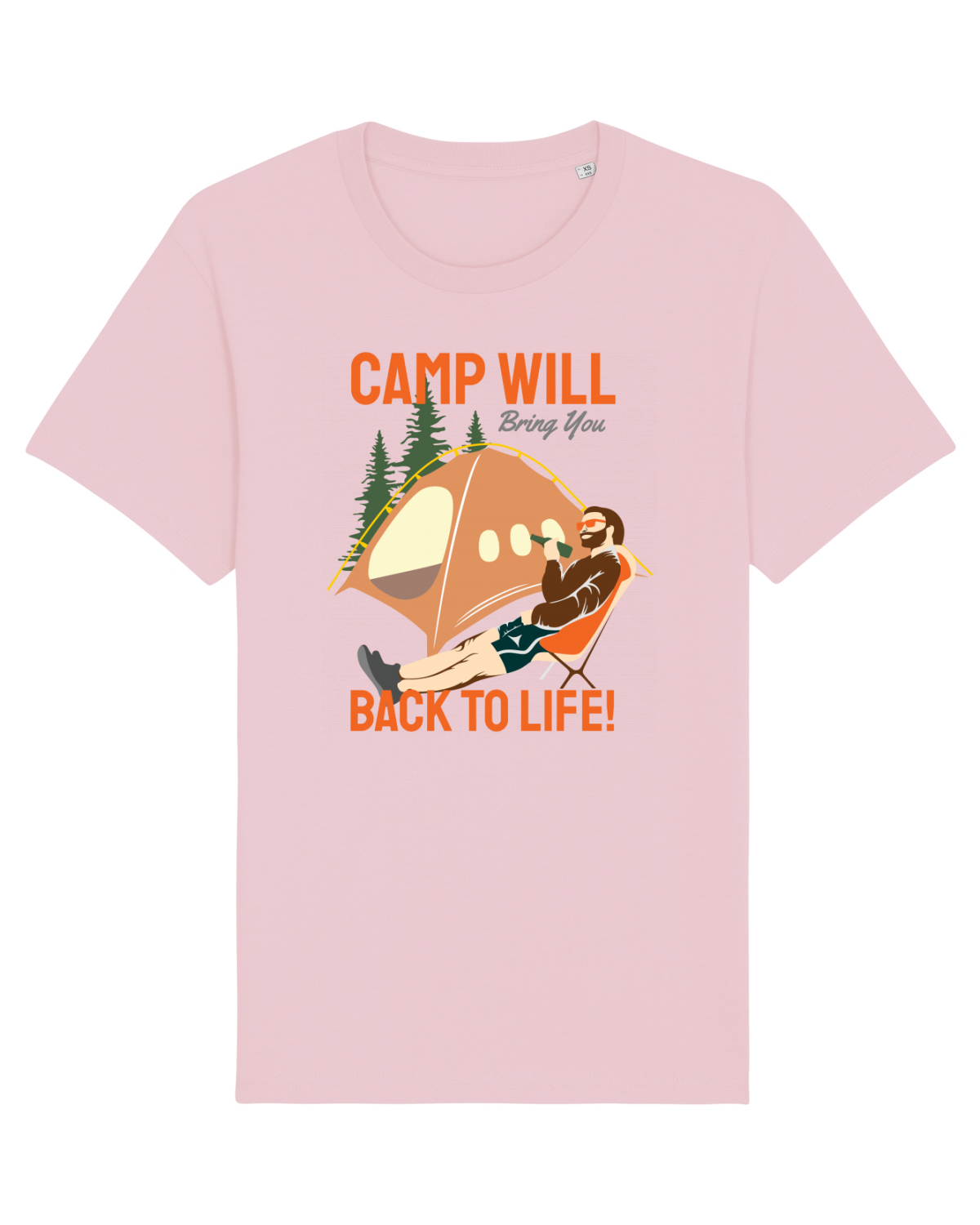Tricou mânecă scurtă Unisex Rocker Cotton Pink