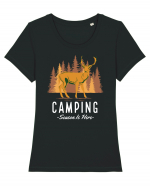 Camping Season is Here Tricou mânecă scurtă guler larg fitted Damă Expresser