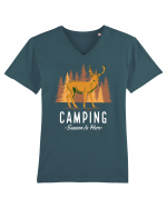 Camping Season is Here Tricou mânecă scurtă guler V Bărbat Presenter