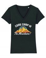 Come Camp in a Mountains! Tricou mânecă scurtă guler V Damă Evoker