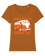 Don't Miss It! It's a Sunny Day Tricou mânecă scurtă guler larg fitted Damă Expresser