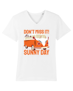 Don't Miss It! It's a Sunny Day Tricou mânecă scurtă guler V Bărbat Presenter