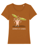 Sămânță de scandal Tricou mânecă scurtă guler larg fitted Damă Expresser