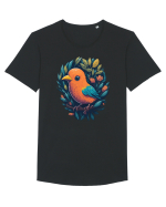 Pasarea portocalie Tricou mânecă scurtă guler larg Bărbat Skater