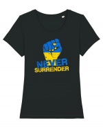 Never Surrender Ukraine Tricou mânecă scurtă guler larg fitted Damă Expresser