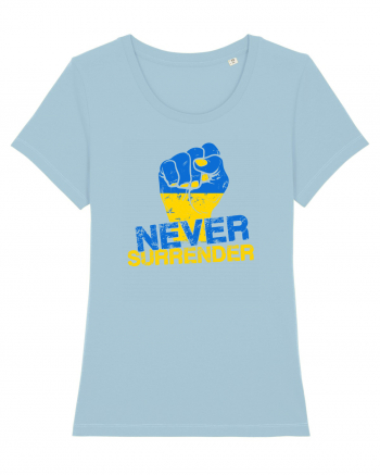 Never Surrender Ukraine Sky Blue