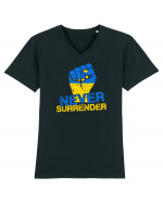 Never Surrender Ukraine Tricou mânecă scurtă guler V Bărbat Presenter