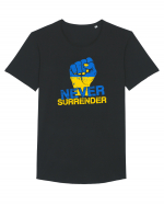 Never Surrender Ukraine Tricou mânecă scurtă guler larg Bărbat Skater