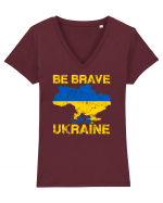 Brave like Ukraine Tricou mânecă scurtă guler V Damă Evoker