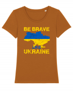 Brave like Ukraine Tricou mânecă scurtă guler larg fitted Damă Expresser