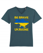 Brave like Ukraine Tricou mânecă scurtă guler V Bărbat Presenter