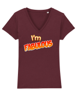 I'm Fabulous Tricou mânecă scurtă guler V Damă Evoker