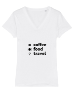 Travel T-Shirt Tricou mânecă scurtă guler V Damă Evoker