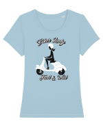Biker Lady Tricou mânecă scurtă guler larg fitted Damă Expresser